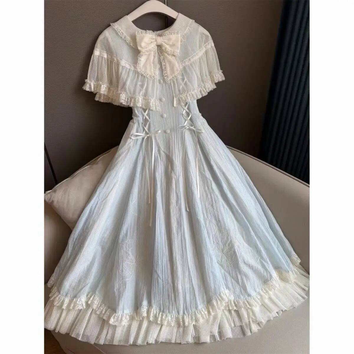 Bestseller French Elegant Dress Women Casual Y2k Sweet Bow Strap Lace Summer Evening Party Dresses Bodycon Slim High Chic 2025 Clothing ddmytues