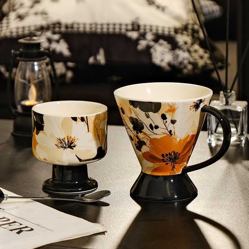 Luxury 2025 New H Family Scepter Series Coffee Cup 250ml Mosaic Handheld Couples Cup Family Breakfast Milk Cup Y250913