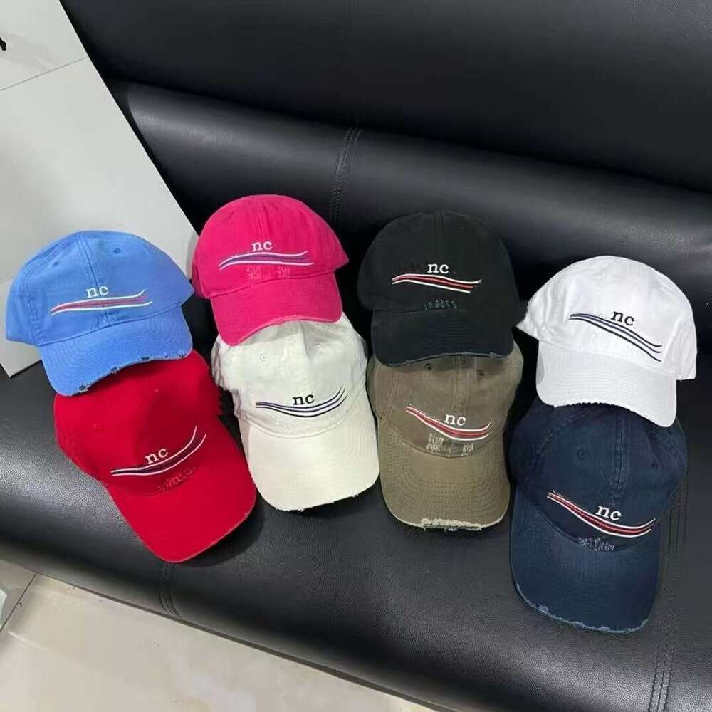 Paris Frayed Edge Fashion Versatile Baseball for Men and Women Couple Duckbill Trendy Cap Wholesale Letter Embroidery