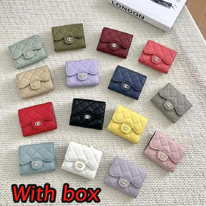 designer Card Holder High Quality Caviar Pattern Wallet Short Women's Card Clip Luxury Wallet Mini Wallet Leather Wallet Designer Fashion Purses Classic Credit Bag