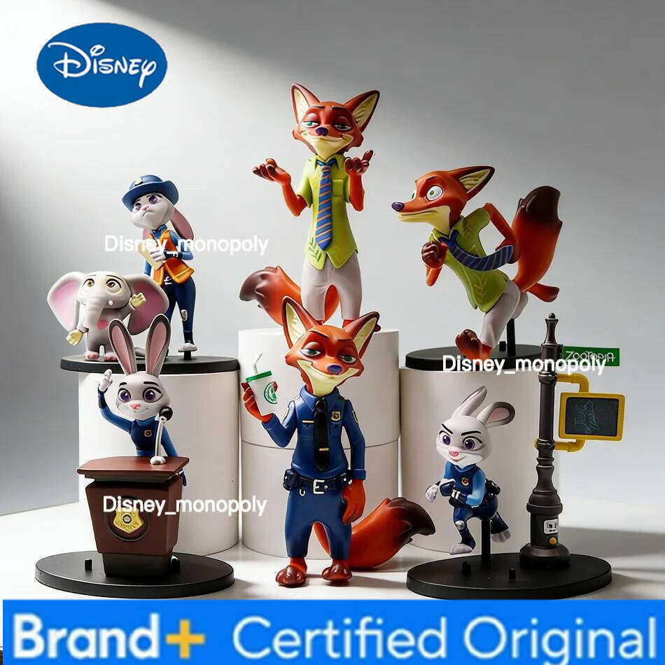 Disney Hot Zootopia Series Good Sitting Blind Box Figurines Cute Judith Nick Flash Finnick Desktop Ornaments Kids Birthday Gifts H260105 H260105