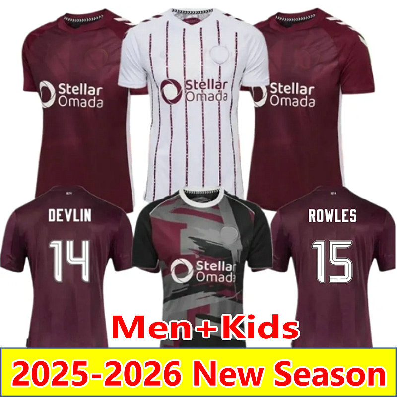 25 26 Heart of Midlothian Soccer Jerseys Hearts Home BOYCE SHANKLAND DEVLIN ROWLES 2025 2026 McKay Mens kids kit socks full sets Football Shirts Uniforms maillot foot