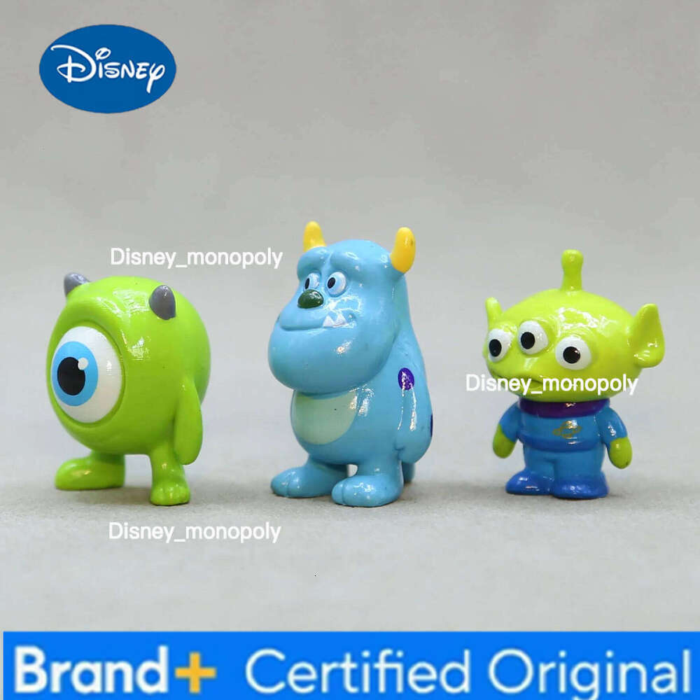Disney 1Set Mike Wazowski Toy Story MrQ Sulley Action Figures Dolls Desktop Decor Three-eyed Boy Hot Toys Car Ornaments Cake Decoration H260105