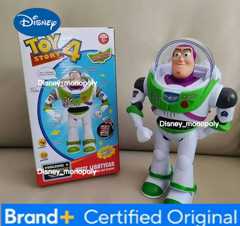 Disney Toy Story Buzzlightyear Cartoon Figure Model Toys Pixar Electric Walking Light Robot Action Doll Kids Birthday Gift H260105