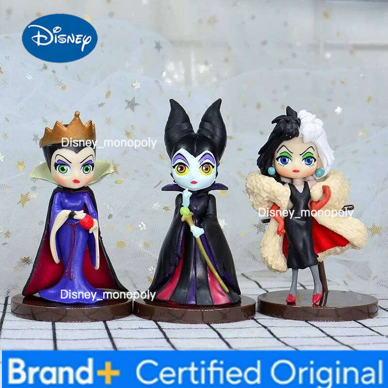 Disney 3pcs/set Q posket Petit Villains Maleficent Vinyl Action Figure Collection Model Doll Toys for Children Christmas Gift H260105 H260105