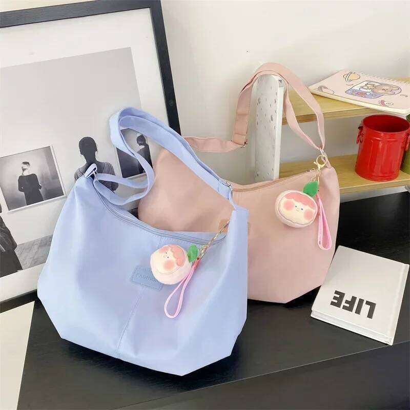 Casual Nylon Womens Shoulder Bag Korean College Style Crossbody Handbag with Large Capacity Designer Ladies Purse 1100368158
