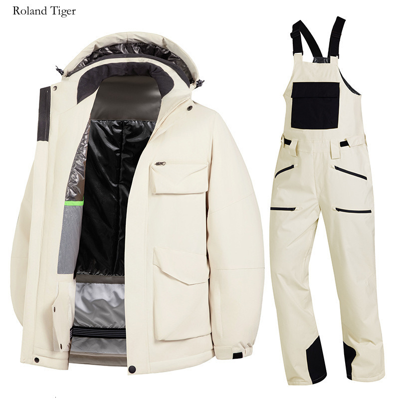 Roland Tiger 2025 Winter New Ski Suit Set for Men Fashionable Loose Windproof Unisex Set Versatile Outdoor Skiing