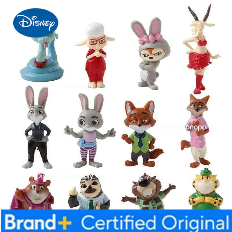 Disney 12Pcs Zootopia 2 Cartoon Anime Nick Fox Judy Gary Action Figure Kawaii Model Doll Toys Room Ornaments Fans Gift H260105