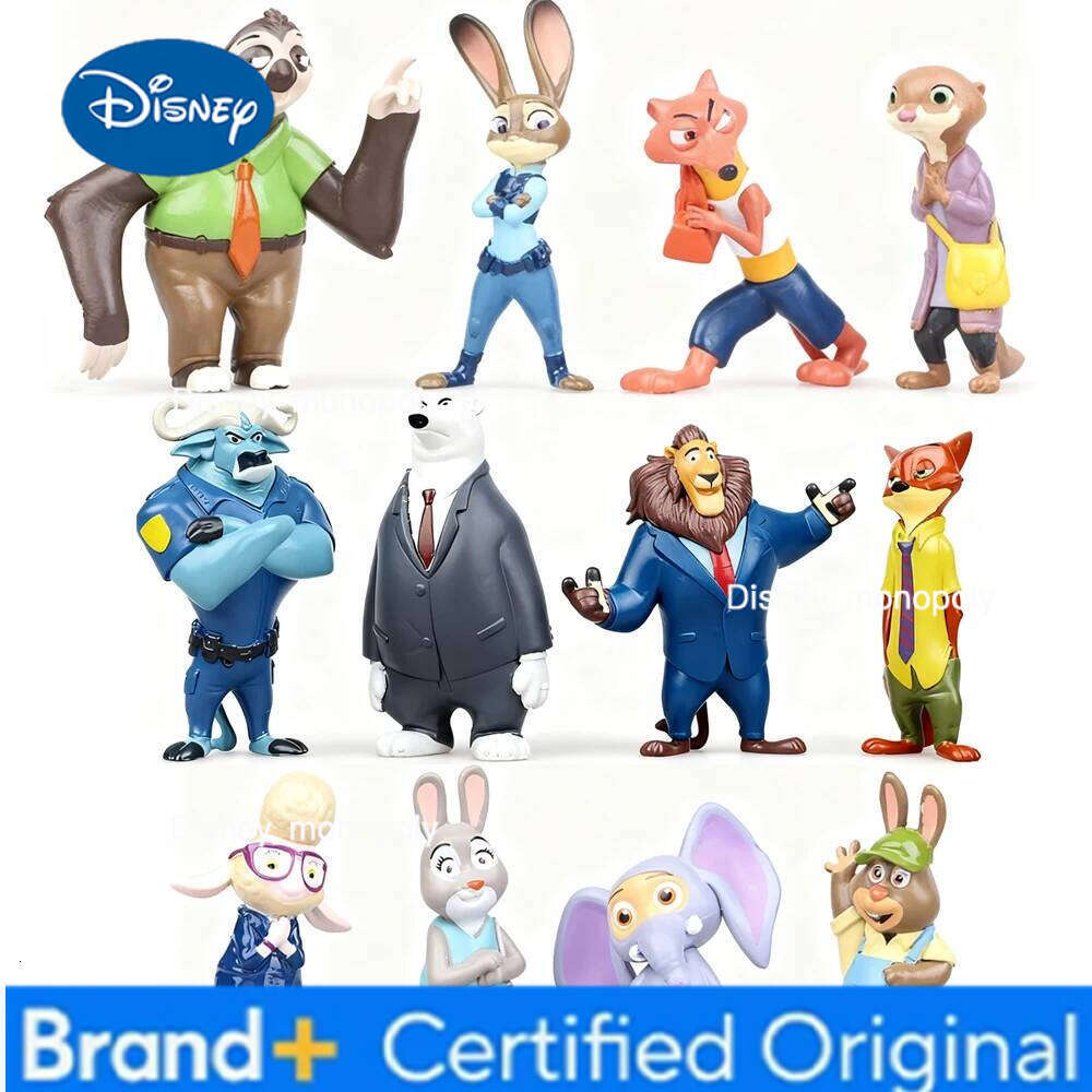 Disney ##12pcs/set Zootopia Animals Action Figure Toys Rabbit Judy Hopps Fox Nick Wilde Movie Kids Gift Collection Figures H260105