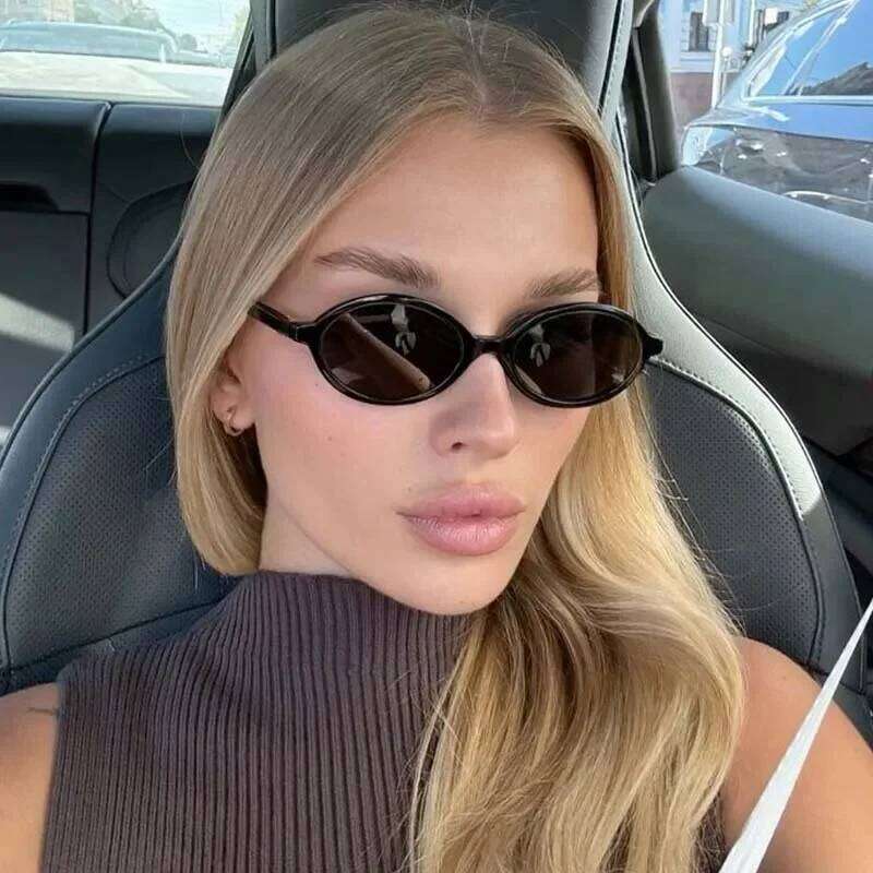 Trendy Small Frame Sun Glasses Women Men Oval Sunglasses Female Cool Black Colors Mirror Designer Brand Fashion XJ260105