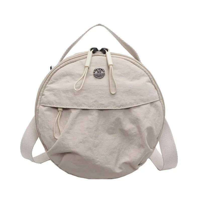 Cute Korean Style Nylon Shoulder Mobile Phone Storage Purse Small Round Handbags Wallet Bags Mini Crossbody Bag Girls