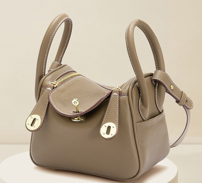 Designer leather luxury top layer cowhide handbag Lindi minimalist bag high-end fashion crossbody doctor mini shoulder bag