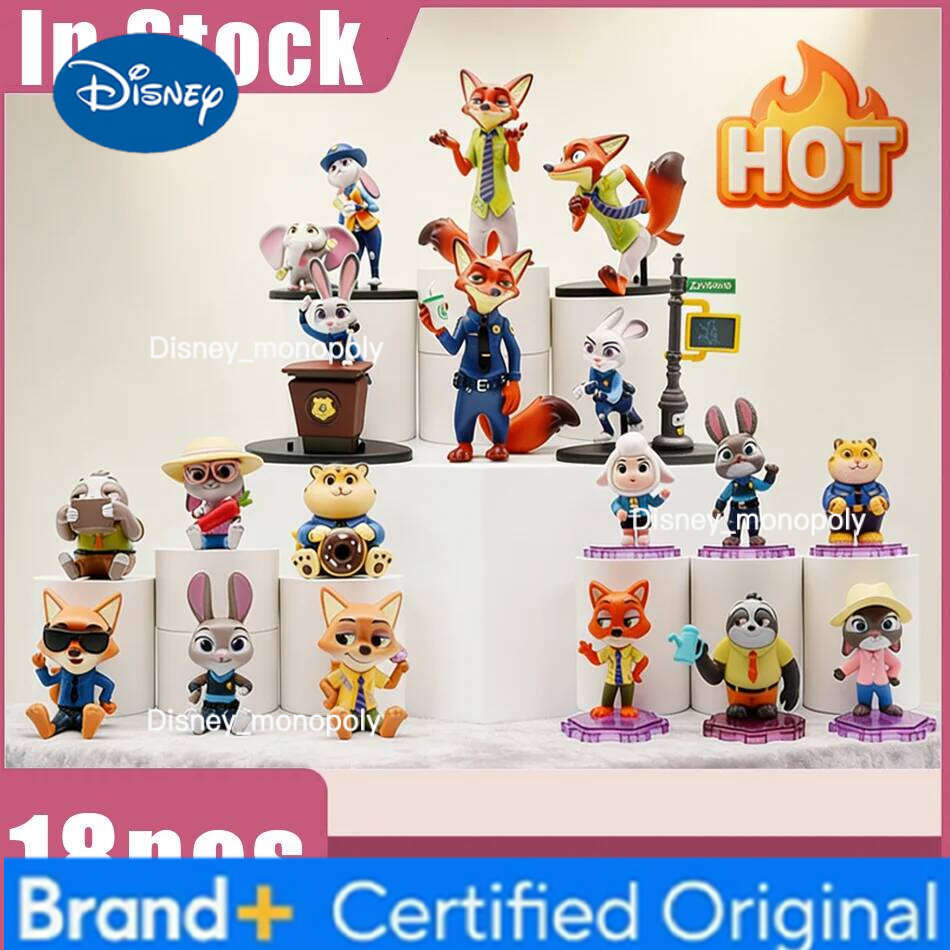 Disney Hot Zootopia Series Good Sitting Blind Box Figurines Cute Judith Nick Flash Finnick Desktop Ornaments Kids Birthday Gifts H260105 H260105