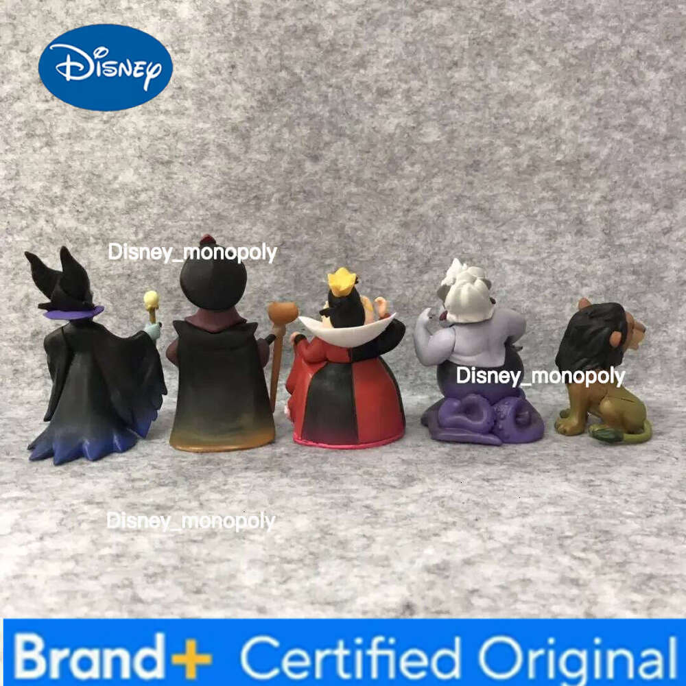 Disney Anime 5Pcs/Set Red Queen Villains Maleficent Jafar Ursula Vinyl Action Figure Model Toys For Children Christmas Gift H260105 H260105