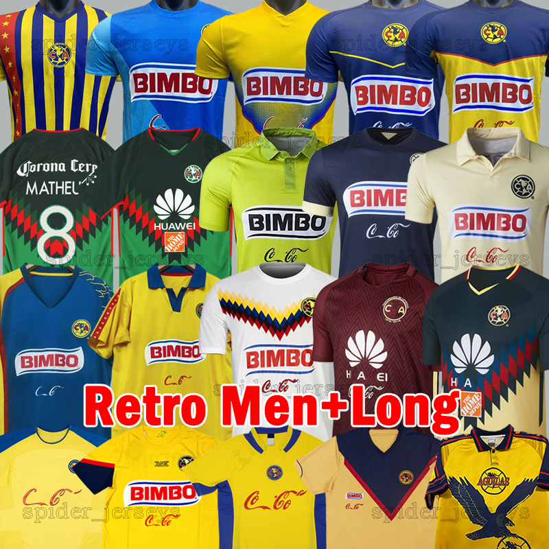 Club America Retro soccer jerseys 2018 LIGA MX 2017 15 Football Shirts 2014 12 S.CABANAS ZAMORANO BRANDAO CHUCHO 2008 06 C.LOPEZ 2005 03 Long Sleeves Men Uniforms