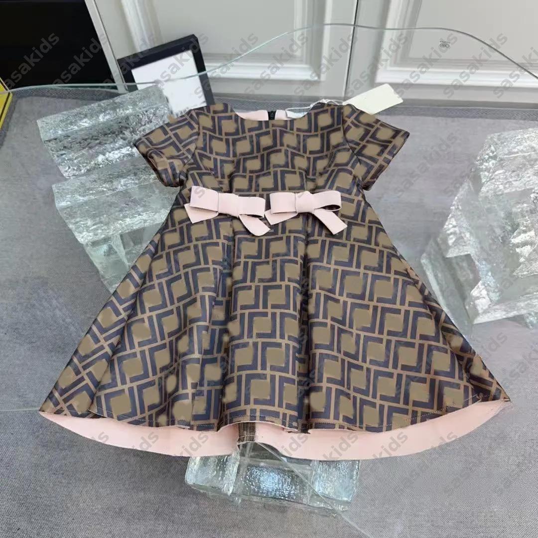 Baby Designer Clothes Designer Baby Girl Dress Short Sleeve Letter Print Summer Kids Clothing Baby Girl Clothes Size 80-160cm A44 DSG2601056