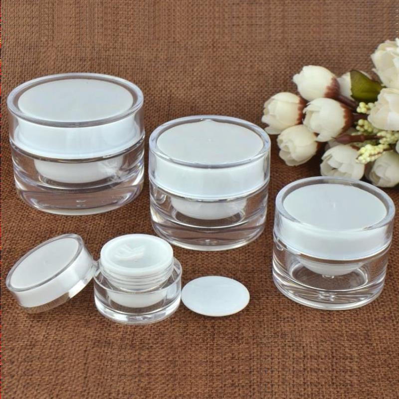 5 10 15 20 30 50 G ML Clear Upscale Refillable Acrylic Makeup Cosmetic Face Cream Lotion Jar Pot Bottle Container with liners Lsvwr