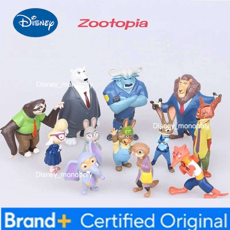 Disney New Amazing 12pcs/set Zootopia Animals Action Figure Toys Rabbit Judy Hopps Fox Nick Wilde Movie Kids Gift Collection Figures H260105