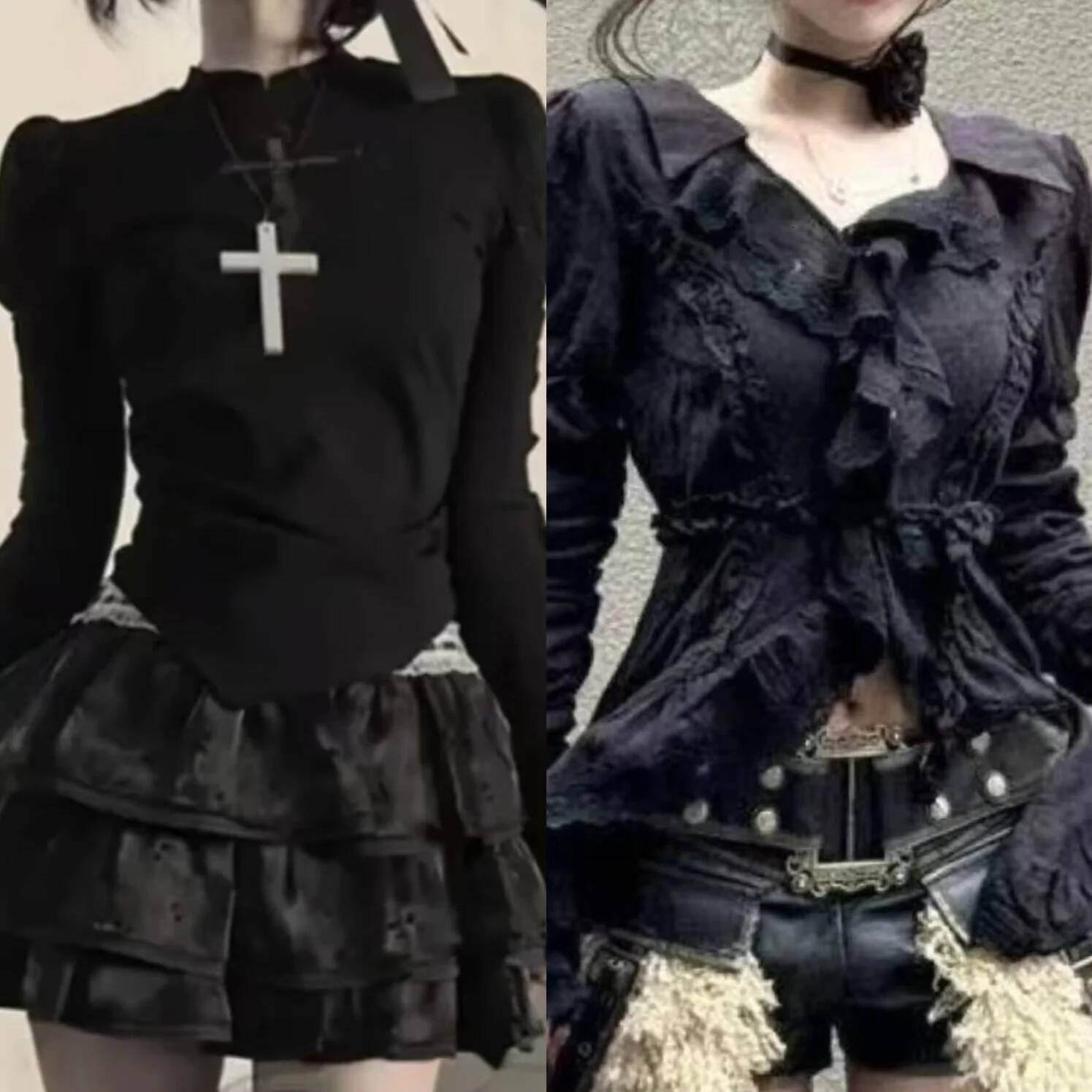 Bestseller Japanese Vintage Y2k Lolita Sleeveless Lace Short Shirts Women Gothic Style Retro Aesthetic Fashion Blouse Korean Chic Spring ddmytues
