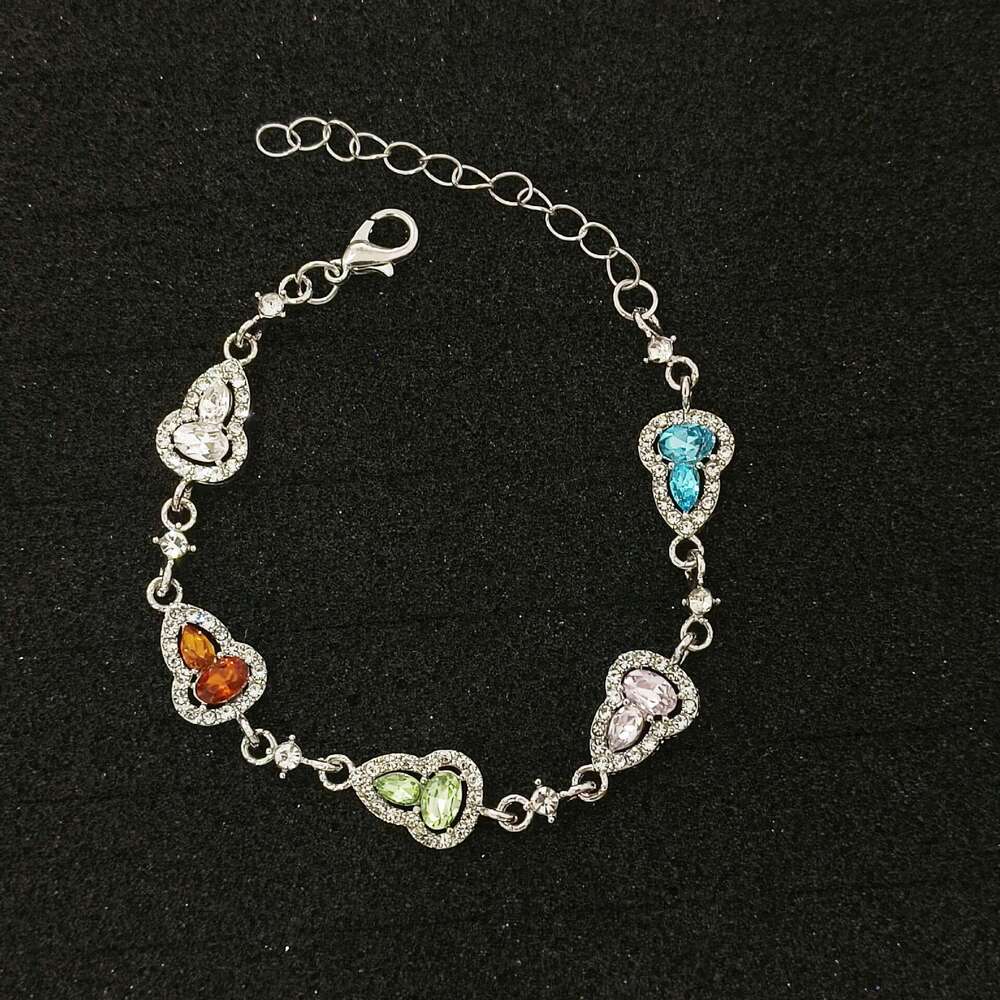 Free Shipping Women's Snap Buttons Diamond charms bracelet Zircon New Alloy Hot-Selling Exquisite Crystal Inlay Flower Motif Jewelry