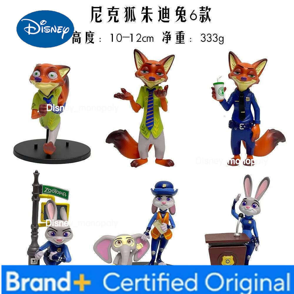 Disney Adorable Zootopia Judy and Nick Action Figure Set Cartoon Character Model Desk Decoration Gift H260105 H260105
