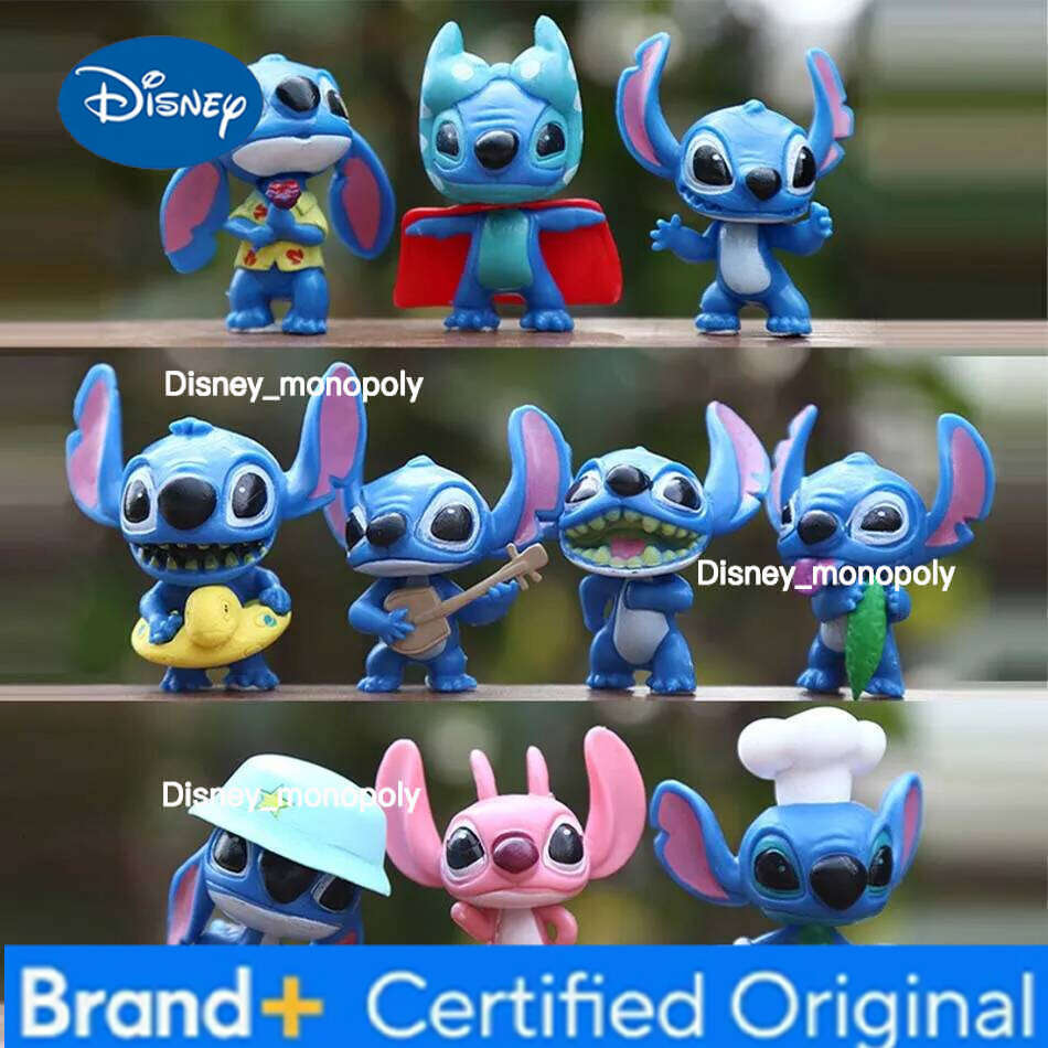 Disney Stitch Figure Toy Set Cartoon Mini Doll Models Cake Decoration Accessories PVC Anime Angel Table Ornaments Kids Birthday Gifts H260105 H260105
