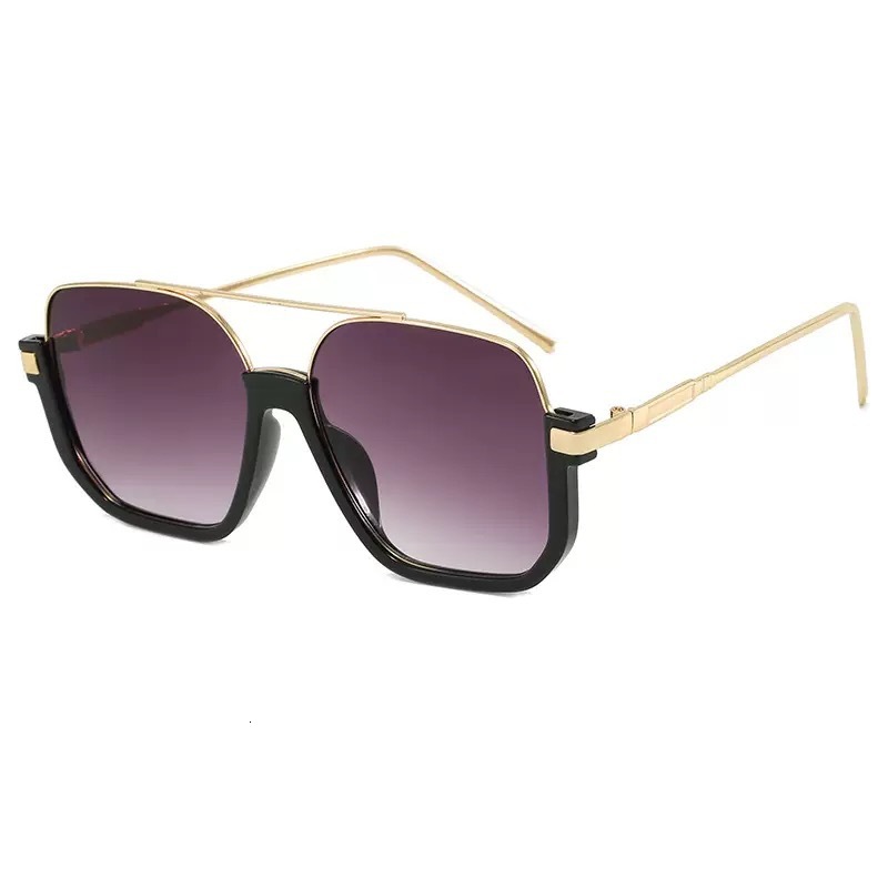 Double-beam Square Large-frame Men's Sunglasses Luxury Fashion High-end Designer Sunglasses Street Style Women's Sunglasses With Box