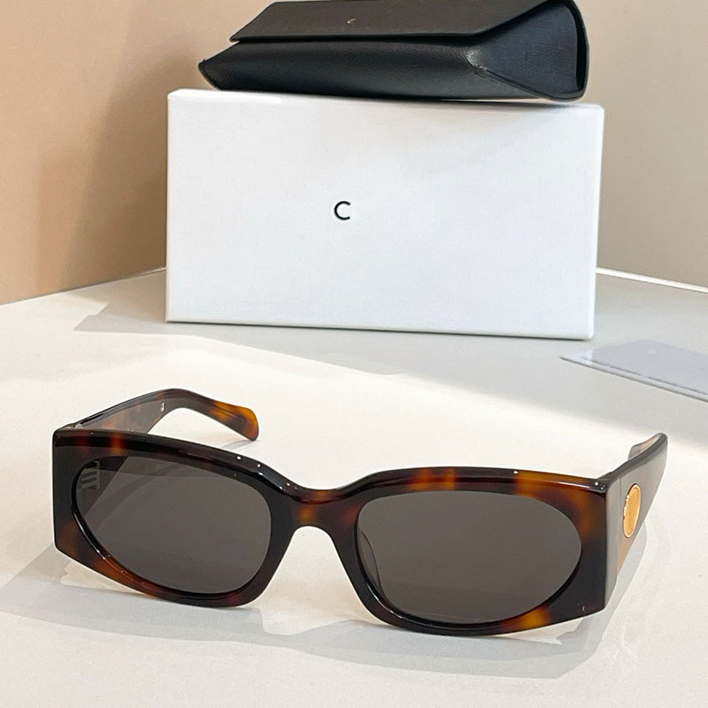 Fashion Designer Ladies JOURNEY Sunglasses Acetate Frame Rectangular Frame Nicotine Colored Lenses Top quality UV Protection CL40347