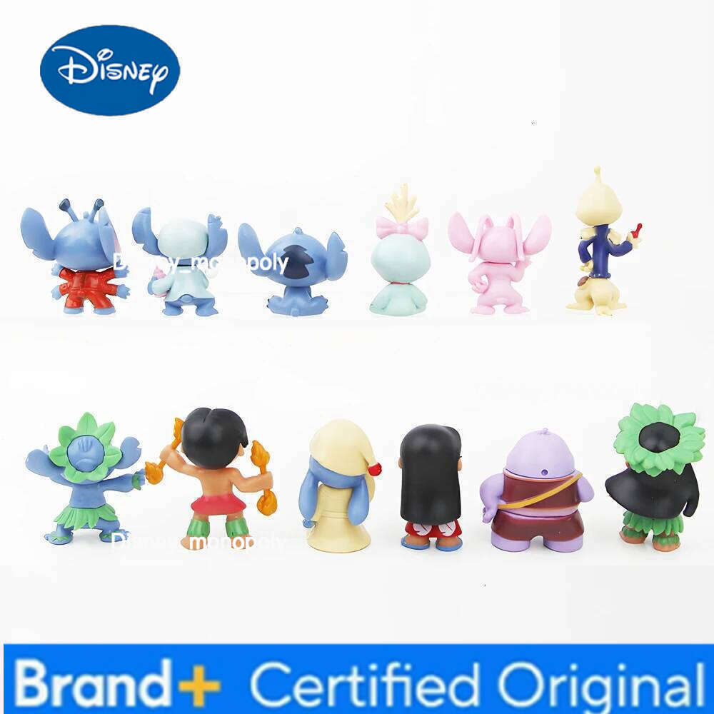 Disney 12pcs/set Stitch Scrump Lilo 5-7cm PVC Anime Figure Cartoon Characters Collectible Model Toys for Kids H260105 H260105