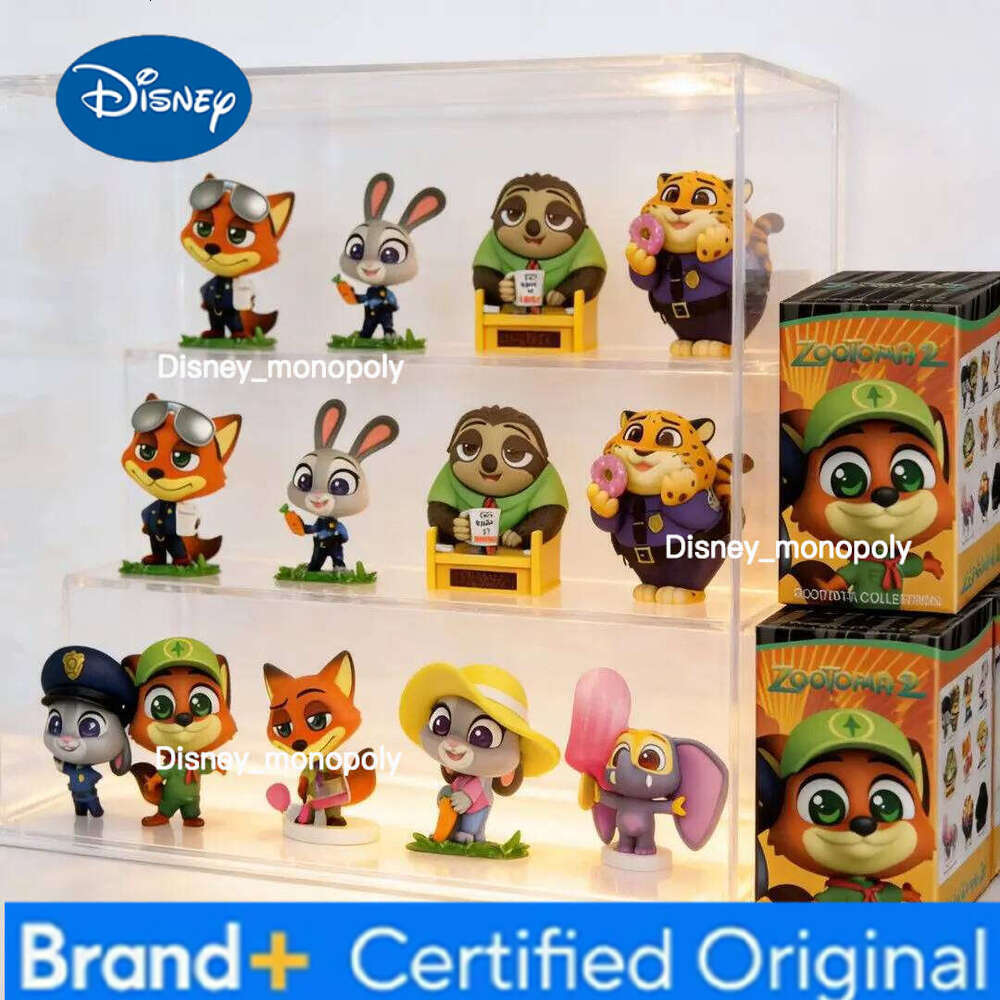 Disney 8 Crazy Animals Blind Box Figures Nick Judy Plush Trendy Collectibles Desk Ornaments Kids Gifts & Toys H260105