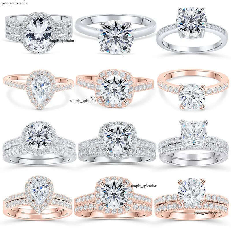 2025 New Vintage 925 Sterling Silver Zircon For Women Designer Jewelry Engagement And Wedding Ring Set