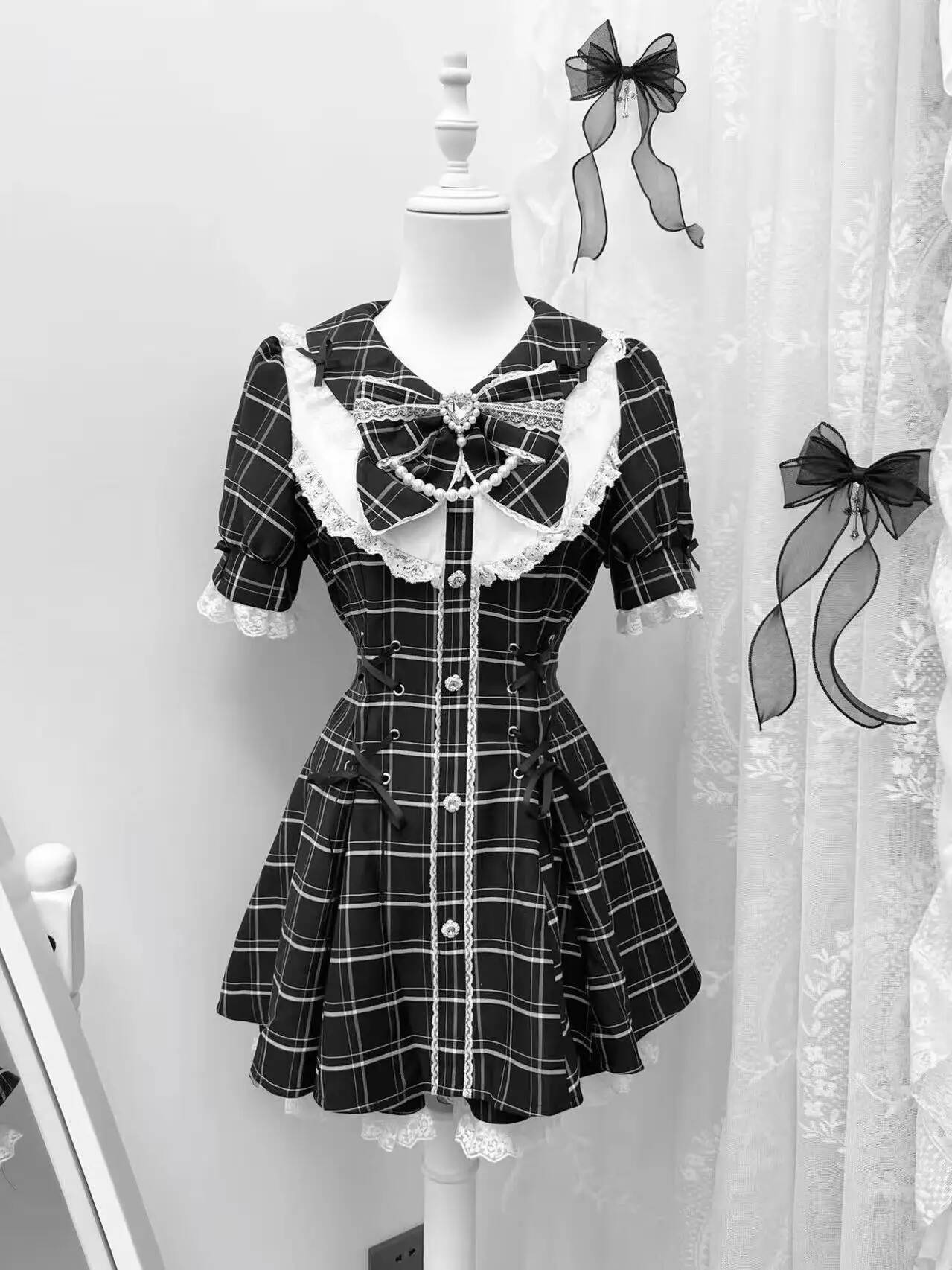 Bestseller Y2k Subculture Elegant Slim Fit Women Bow Mini Dress Vintage Bodycon Casual Gothic Two Piece Set 2025 Fashion Summer New ddmytues