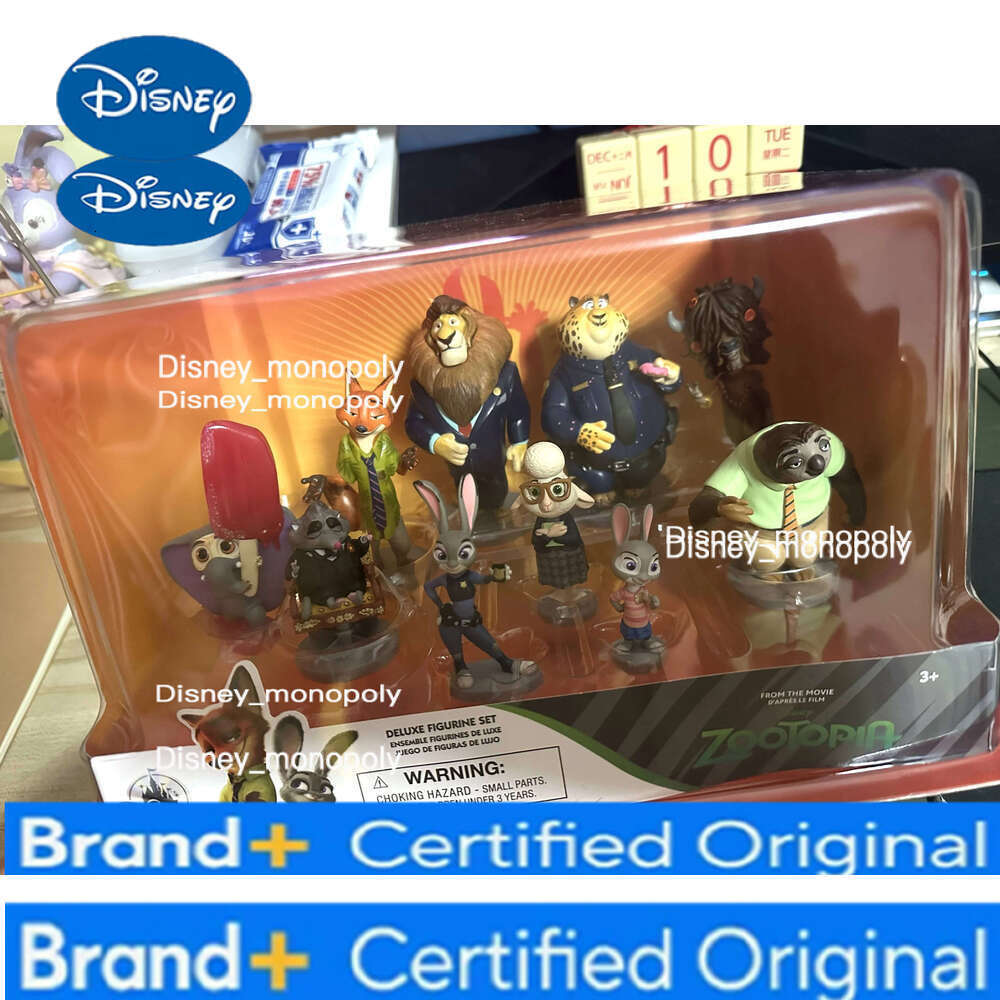 Disney Wonderful Genuine 10 Pcs/Lot Pvc Zootopia Action Figures Cute Cartoon Deluxe Figurine Anime Desktop Ornament Toys Surprise Gifts H260105