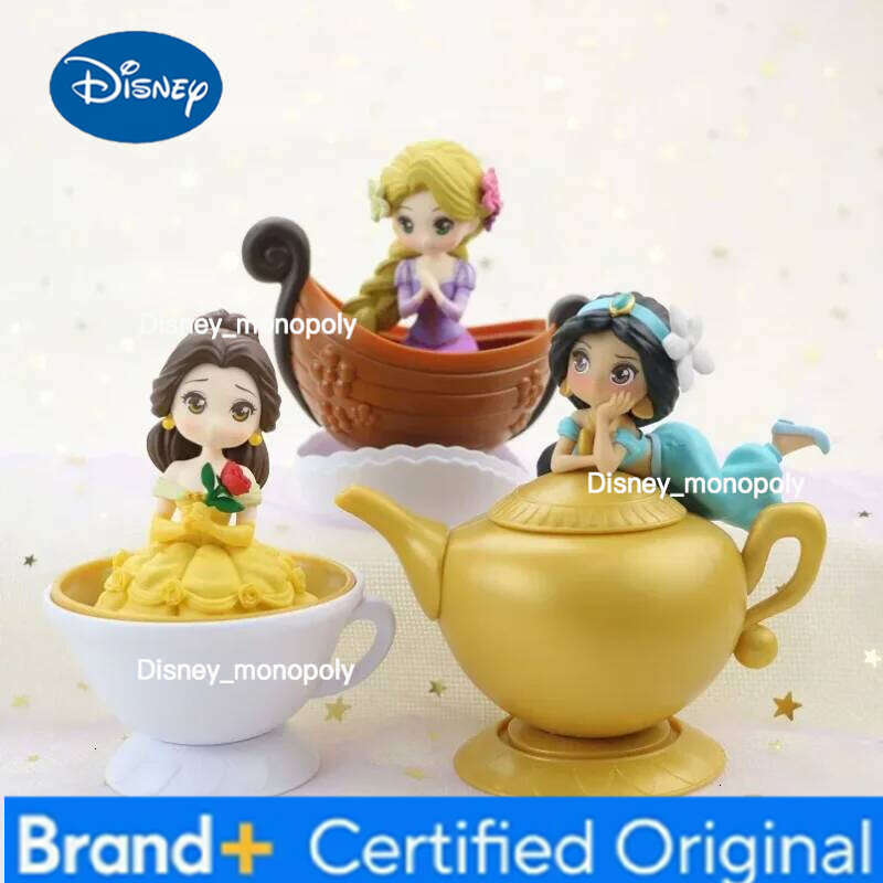 Disney 3Pcs/Set Princess Figures Snow White Ariel Cinderella Twisted Egg Toy Model Doll Belle Rapunzel Jasmine Ball Kids Gift H260105