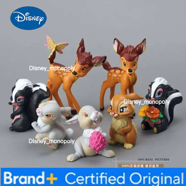 Disney 7PCS Cartoon Bambi Deer Toys PVC Action Figures Rabbit Figurine Squirrel Model anime Dolls Christmas Gifts For Kids H260105