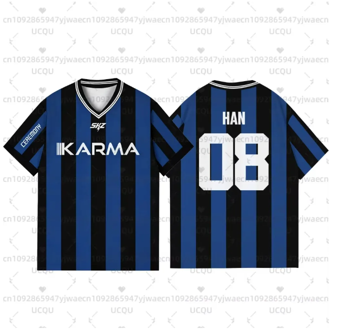 New style Kpop Stay Karma Album Fans TShirt Felix Bangchan Hyunjin Streetwear Casual Sport Oversize Short Sleeve Men's Clothing "Asia Code"