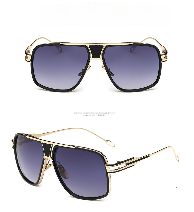 2025 Designer Trendy Men's Sunglasses Fashionable Luxury Metal Women's Large Frame Couple Pilot Sunglasses Vintage Sunglasses Round Face Sun