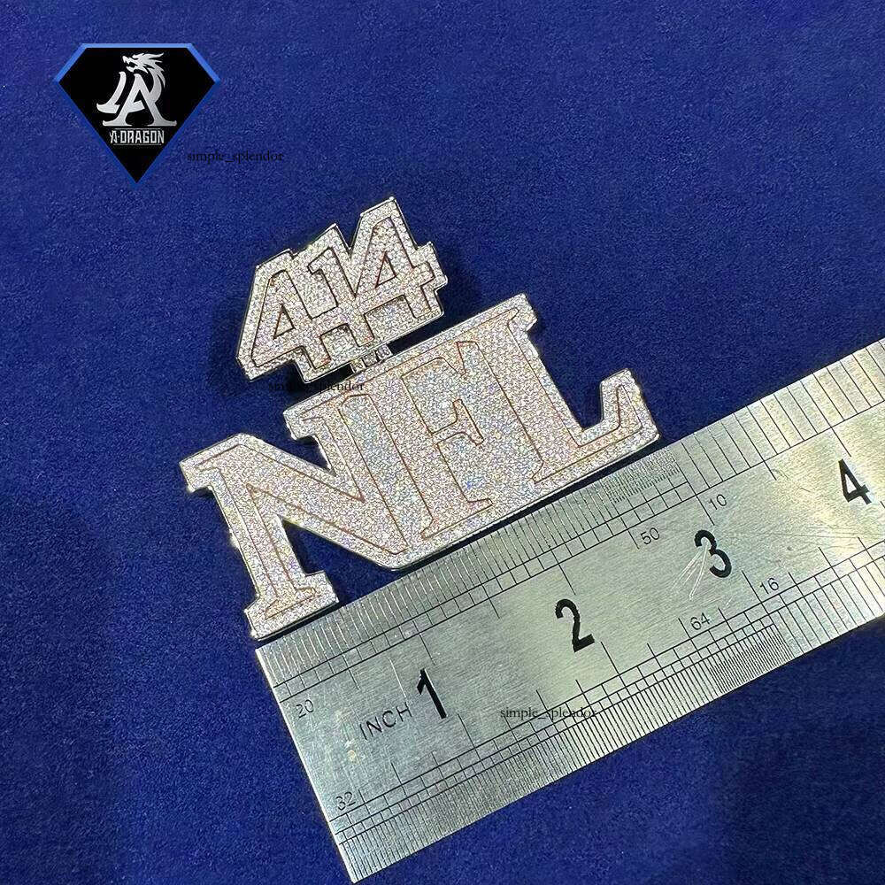 Men's Hip-Hop Jewelry Personalized Custom VVS Moissanite Letter Iced 925 Sterling Silver Rapper Name Pendant