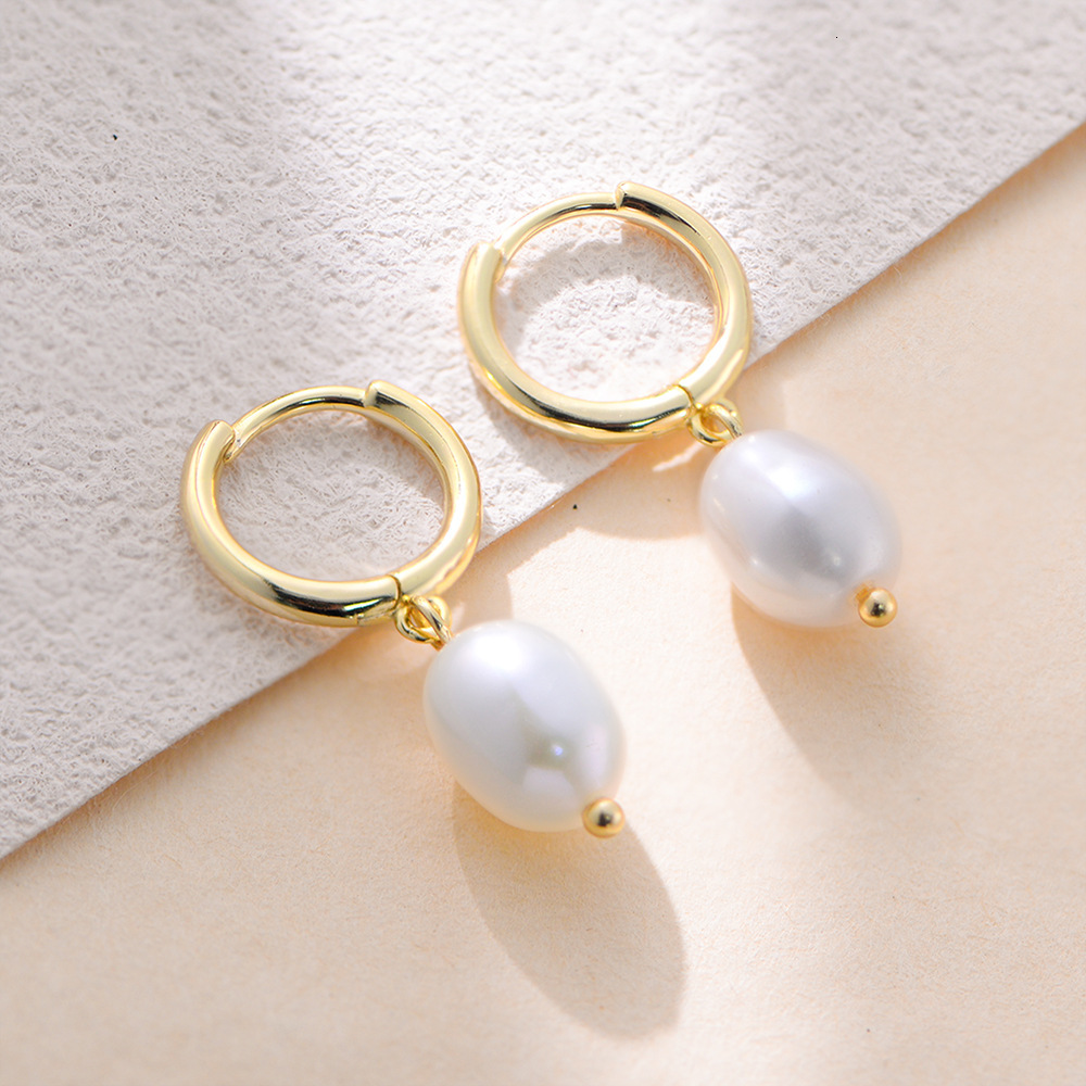 S925 Sterling Natural Pearl European and American INS Style Elegant Minimalist Retro Niche Design Women's Silver Stud Earrings