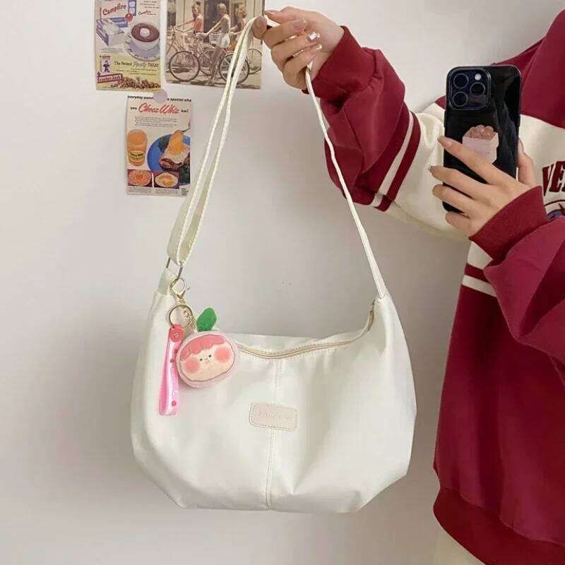 Casual Nylon Womens Shoulder Bag Korean College Style Crossbody Handbag with Large Capacity Designer Ladies Purse 1100368158