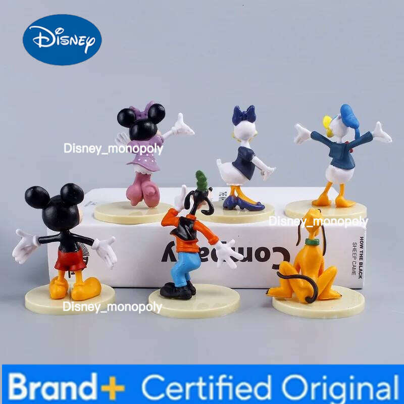 Disney Hot Sales 6pcs/set Mickey Mouse Action Figures Minnie Donald Duck PVC Cake Ornaments Collection Decoration Children Gifts H260105