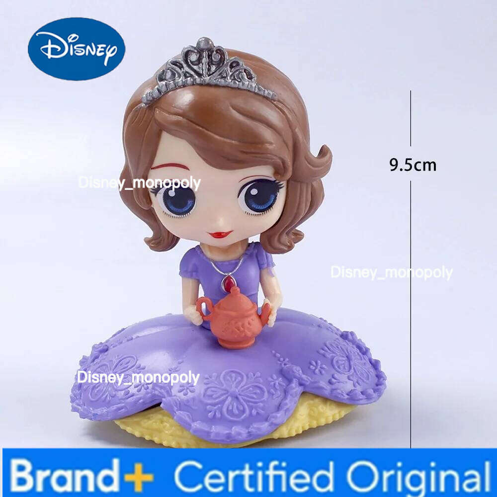 Disney 10cm Q Posket Snow White Sofia Alice Belle Mermaid Aurore Princess Figures Toys Collectible Model Dolls Cake Decoration H260105 H260105