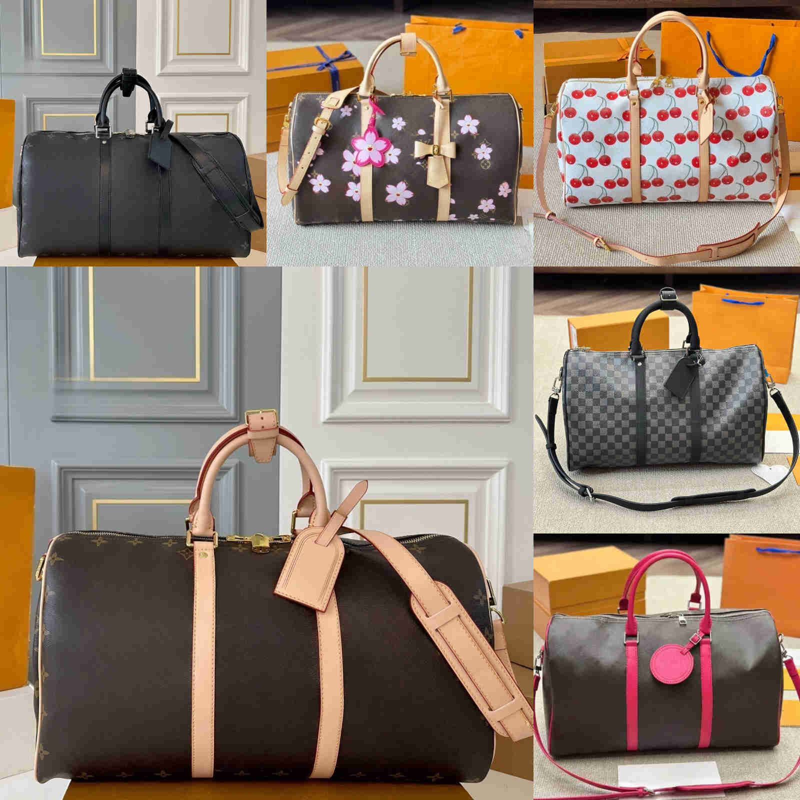 Duffel Bags 2025 2026 designer duffle bag Men women fashion travel bag Large capacity Zipper open and close coated canvas leather hand bill shoulder crossbody bags