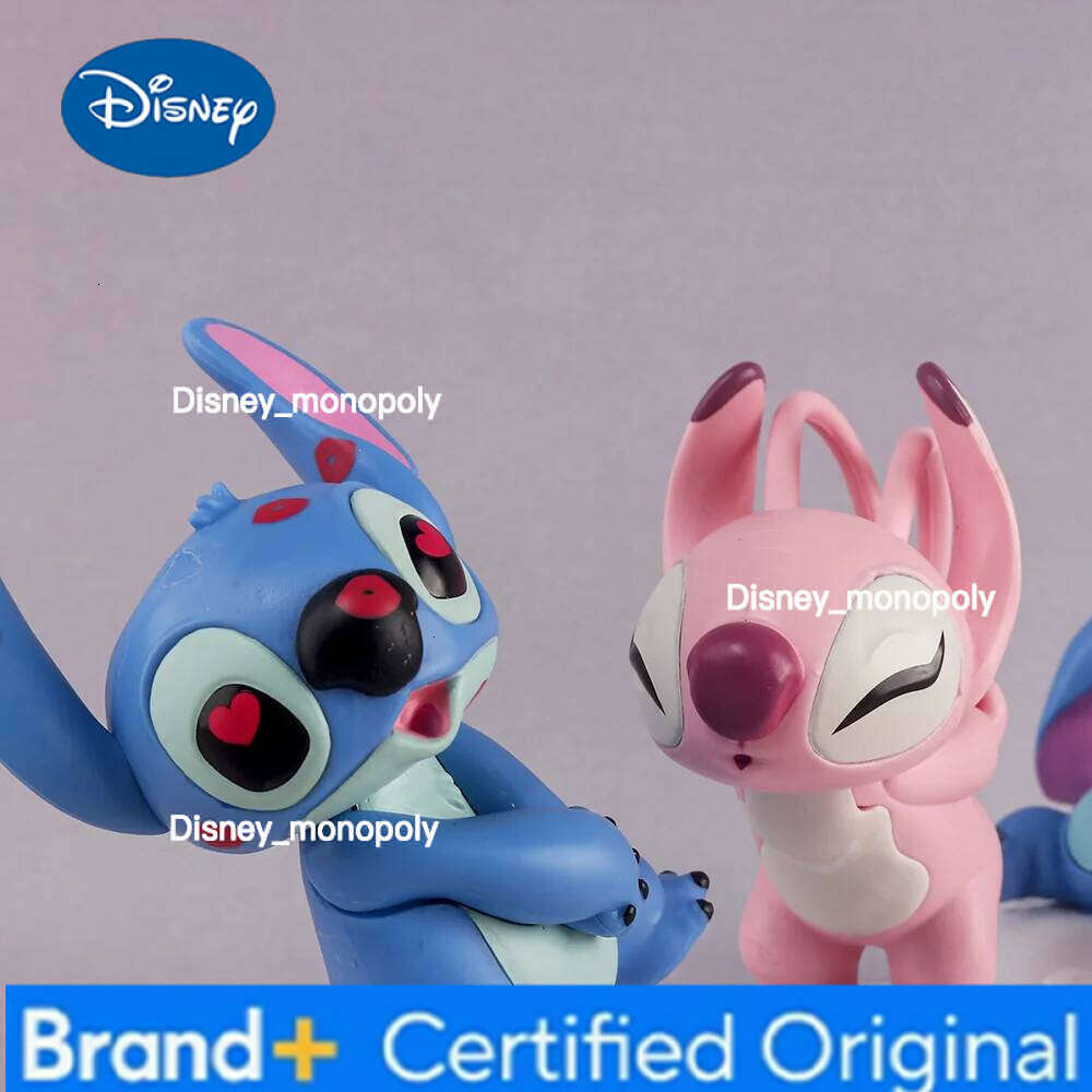 Disney Lovers Model Doll Angel Kissing Stitch Statue Desktop Display Figurines Ornaments Valentine's Day girlfriend Gifts H260105 H260105