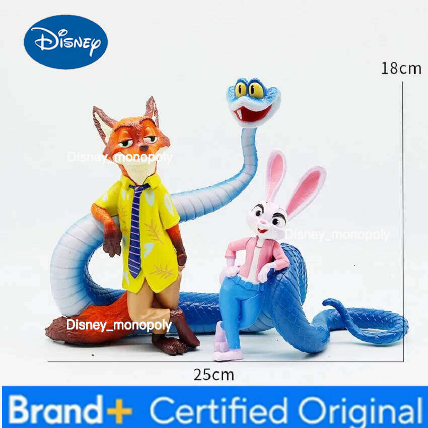 Disney Judy and Nick Zootopia 2 Movie Accessories Handmade Model Toy Snake Gary Anime Cartoon Fashion Car Desktop Ornament Gift H260105 H260105