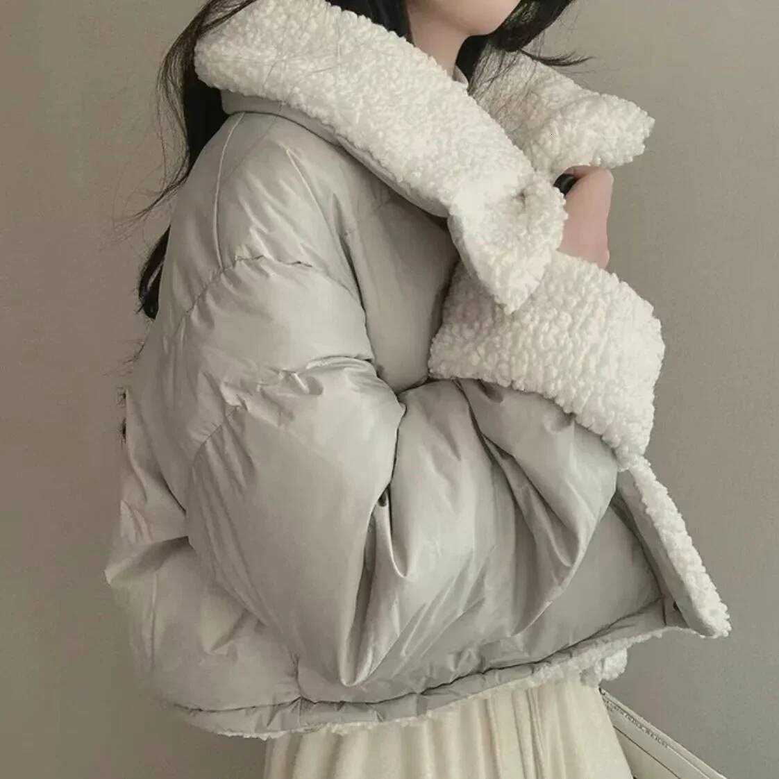 Bestseller vintage Short Coat Women Korean Collar Loose Wear Long sleeve casual Bread Clothes Y2k Autumn Winter Punk Parkas Female ddmytues
