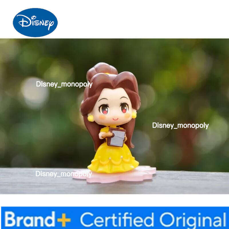 Disney 9 Pcs/Set Kawaii Q Princess 6cm Rapunzel Snow White Jasmine Mulan Ariel PVC Figurine Cake Ornaments Toys Kid Gift H260105