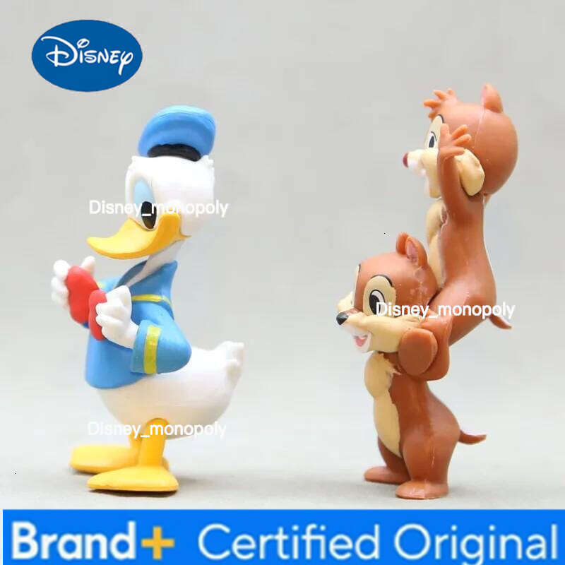 Disney 7cm Kawaii Donald Duck Chip Dale Action Figure Mini Model Hobby Toy Birthday Gift Cake Party Decoration Kids Charm Doll H260105