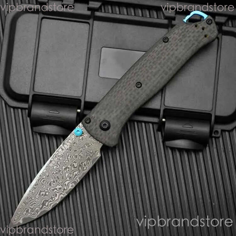 3Models 535-3 Bugout Folding Knife fixed blade knife 3.24 Damascus Satin Plain Blade, Carbon Fiber Handles