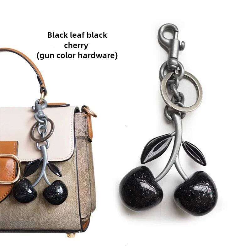 New Red Keychain Charm For Women's Handbag Internet-famous Crystal Cherry Pendant High-Grade Bag Accessories